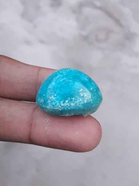 Natural Certified Turquoise - Blue Matrix Turquoise - Shajri Feroza-57ct-27x20mm