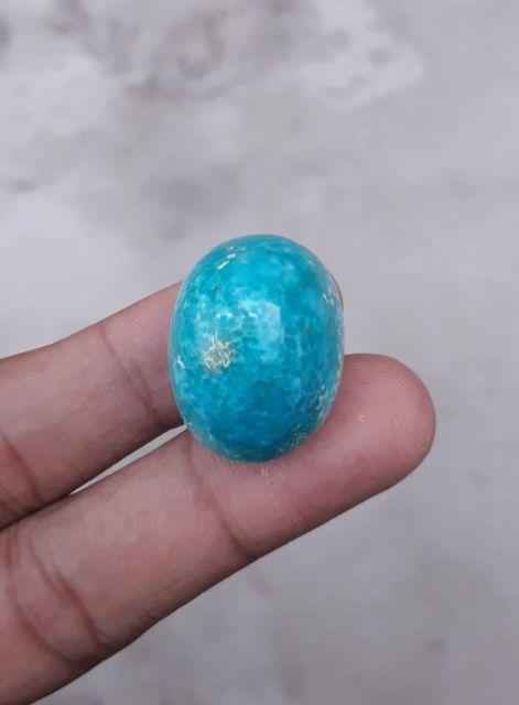 Natural Certified Turquoise - Blue Matrix Turquoise - Shajri Feroza-57ct-27x20mm