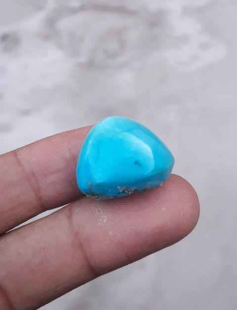 36ct Natural Certified Turquoise  - Blue Matrix Turquoise - Shajri Feroza-36ct-22x16 mm