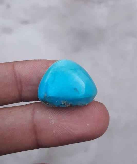 36ct Natural Certified Turquoise  - Blue Matrix Turquoise - Shajri Feroza-36ct-22x16 mm
