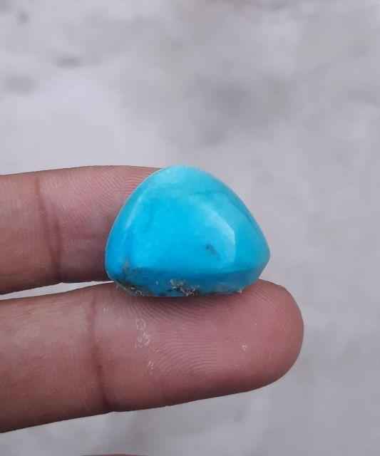 36ct Natural Certified Turquoise  - Blue Matrix Turquoise - Shajri Feroza-36ct-22x16 mm