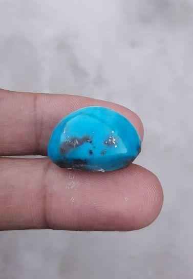 35ct Natural Certified Turquoise  - Blue Matrix Turquoise - Shajri Feroza-35ct-23x15mm