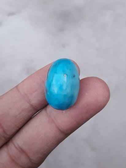 35ct Natural Certified Turquoise  - Blue Matrix Turquoise - Shajri Feroza-35ct-23x15mm