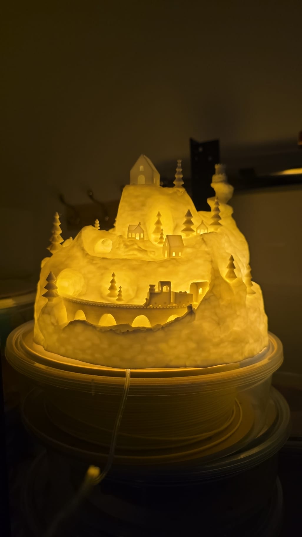 Snowy Christmas Cottage – LED-Safe 3D Printed Village Piece
