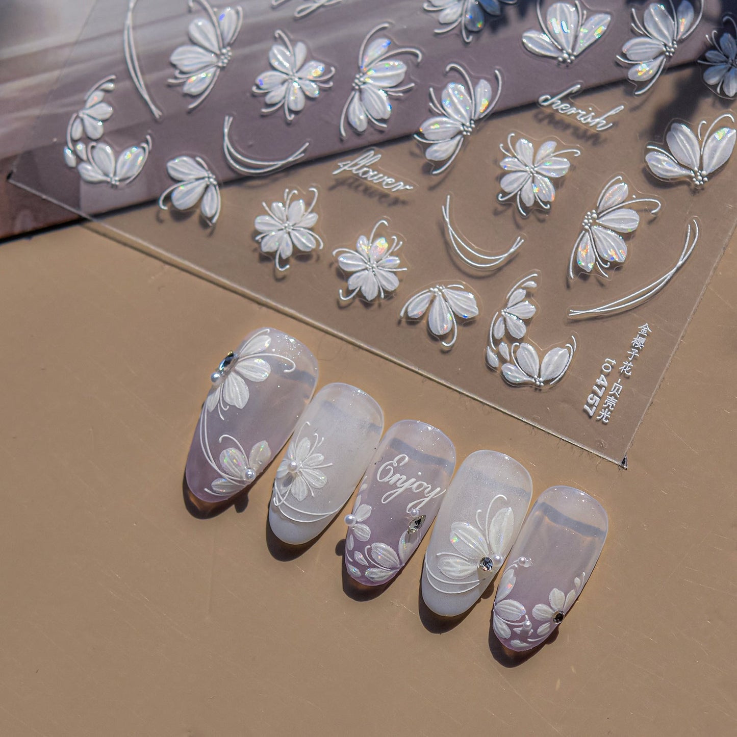 Hello Claws | White Cherry Flower Nail Deco Sticker