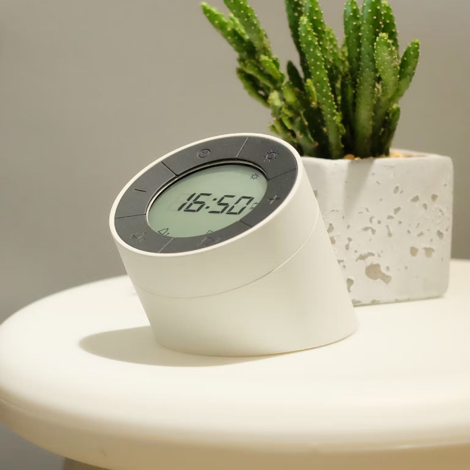 Edge Light Alarm Clock - White