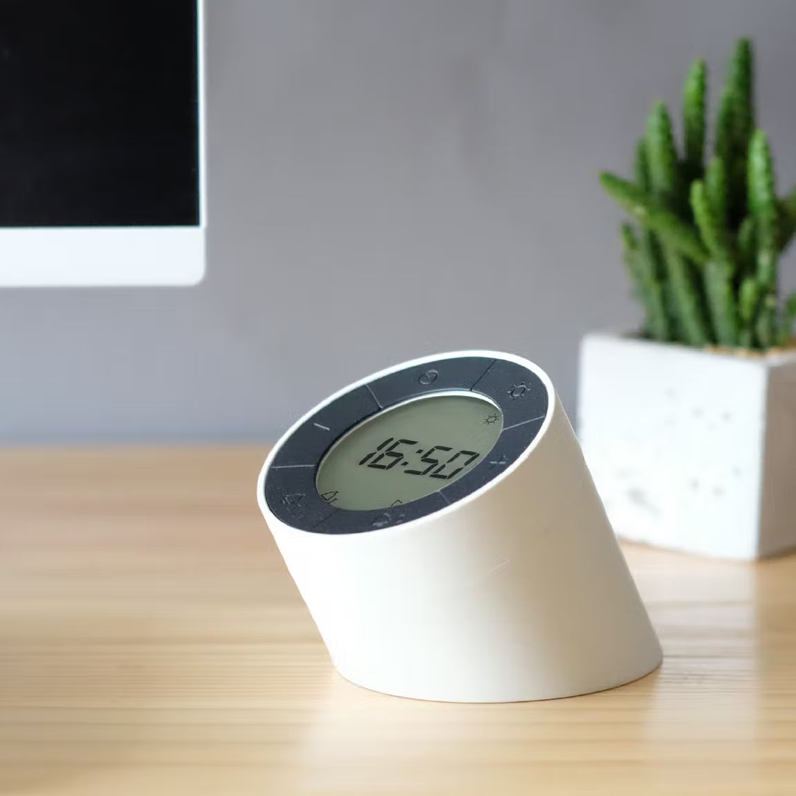 Edge Light Alarm Clock - White