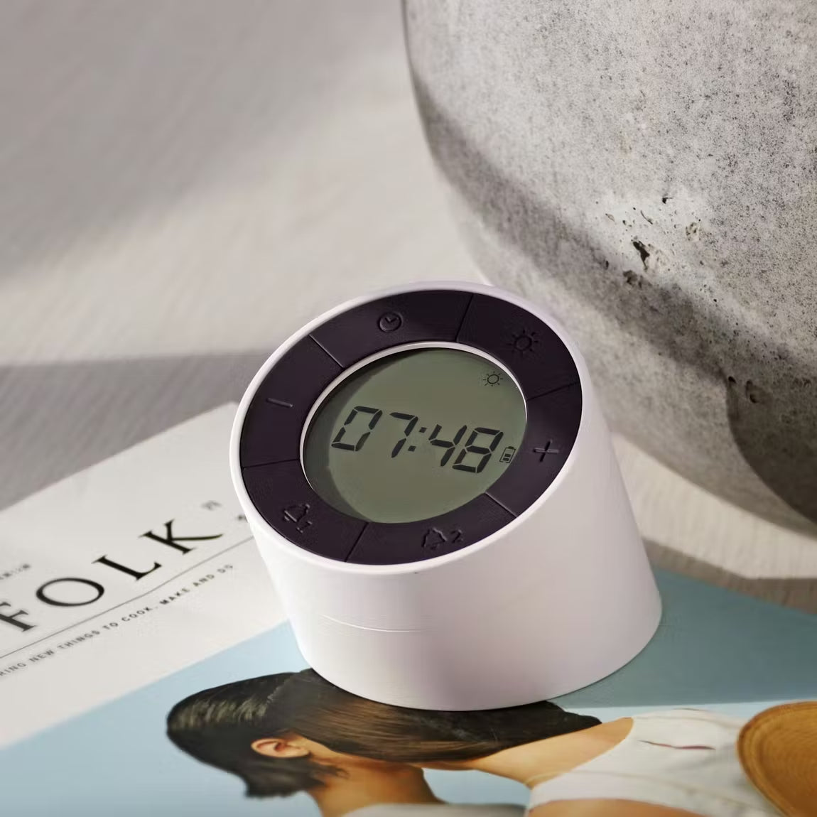 Edge Light Alarm Clock - White