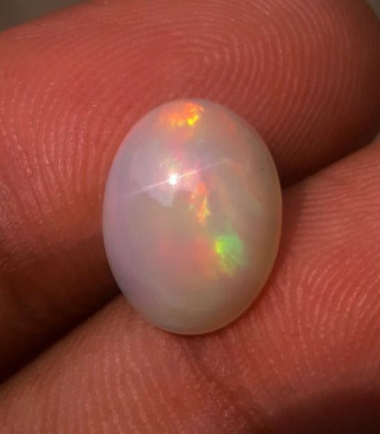 2.8ct Opal for Sale - White Fire Opal - Welo Opal - October Birthstone - 12x9mm