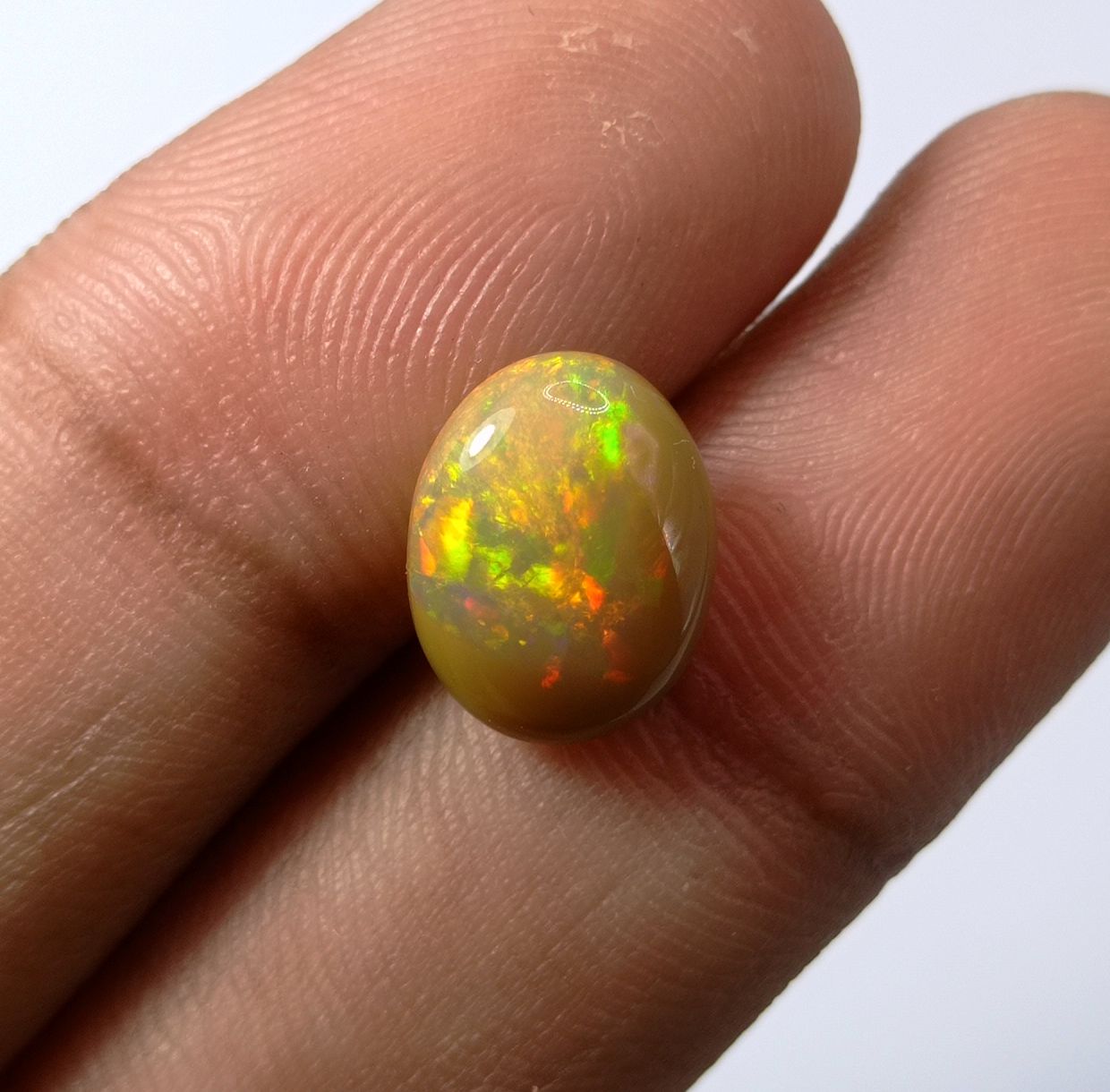 3.3ct AAA Quality Opal for Sale - White Fire Opal - Welo Opal - October Birthstone - 13x9mm