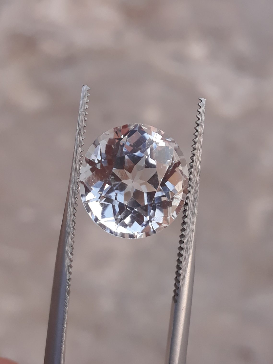 8ct Topaz - Whie Topaz Faceted Gemstone - Novemeber Birthstone - White Pukhraj - 11.2x11.8mm