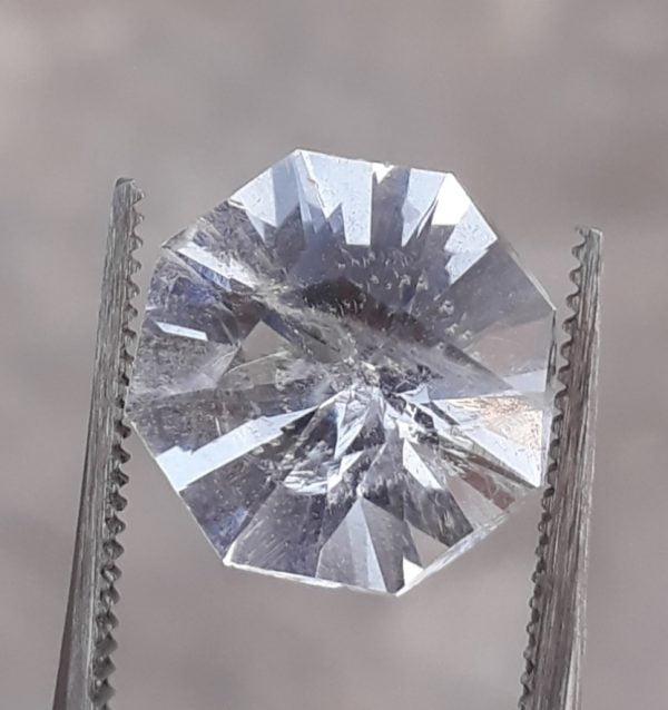 5.9ct Topaz - Whie Topaz Faceted Gemstone - Novemeber Birthstone - White Pukhraj - 11 x11mm