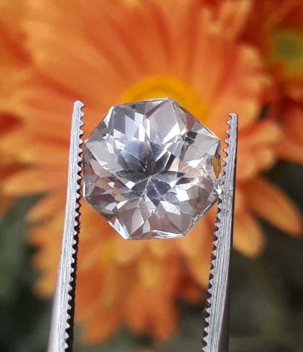 5ct Topaz - Whie Topaz Faceted Gemstone - Novemeber Birthstone - White Pukhraj - 9.7x9.8mm