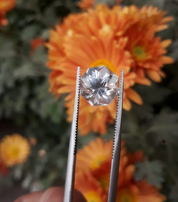 5ct Topaz - Whie Topaz Faceted Gemstone - Novemeber Birthstone - White Pukhraj - 9.7x9.8mm