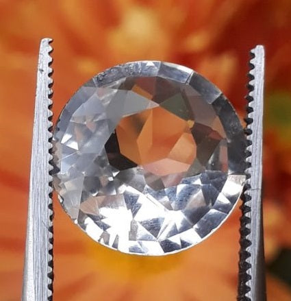 5ct Topaz - Whie Topaz Faceted Gemstone - Novemeber Birthstone - White Pukhraj - 11.4x11.4mm