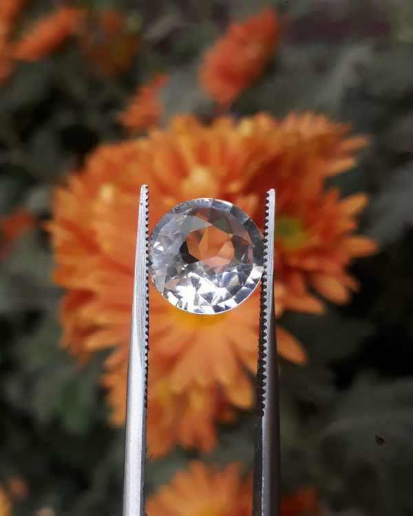 5ct Topaz - Whie Topaz Faceted Gemstone - Novemeber Birthstone - White Pukhraj - 11.4x11.4mm