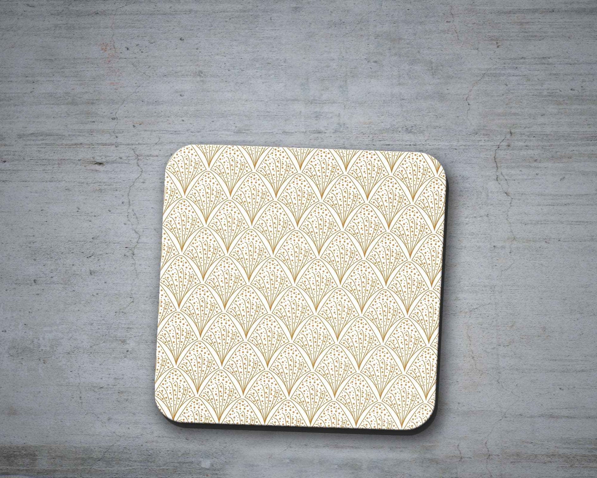 White & Gold Retro Geometric Placemats, Set of 4 or Set of 6
