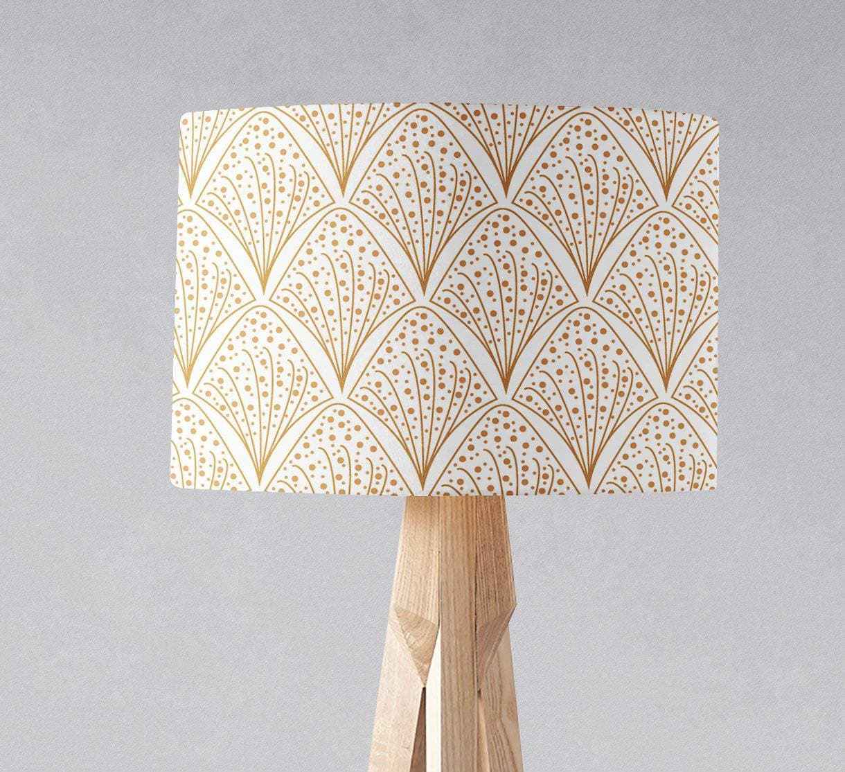 White and Gold Contemporary Lampshade, Ceiling  or Table Lamp Shade