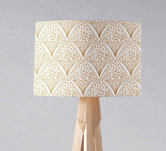 White and Gold Contemporary Lampshade, Ceiling or Table Lamp Shade