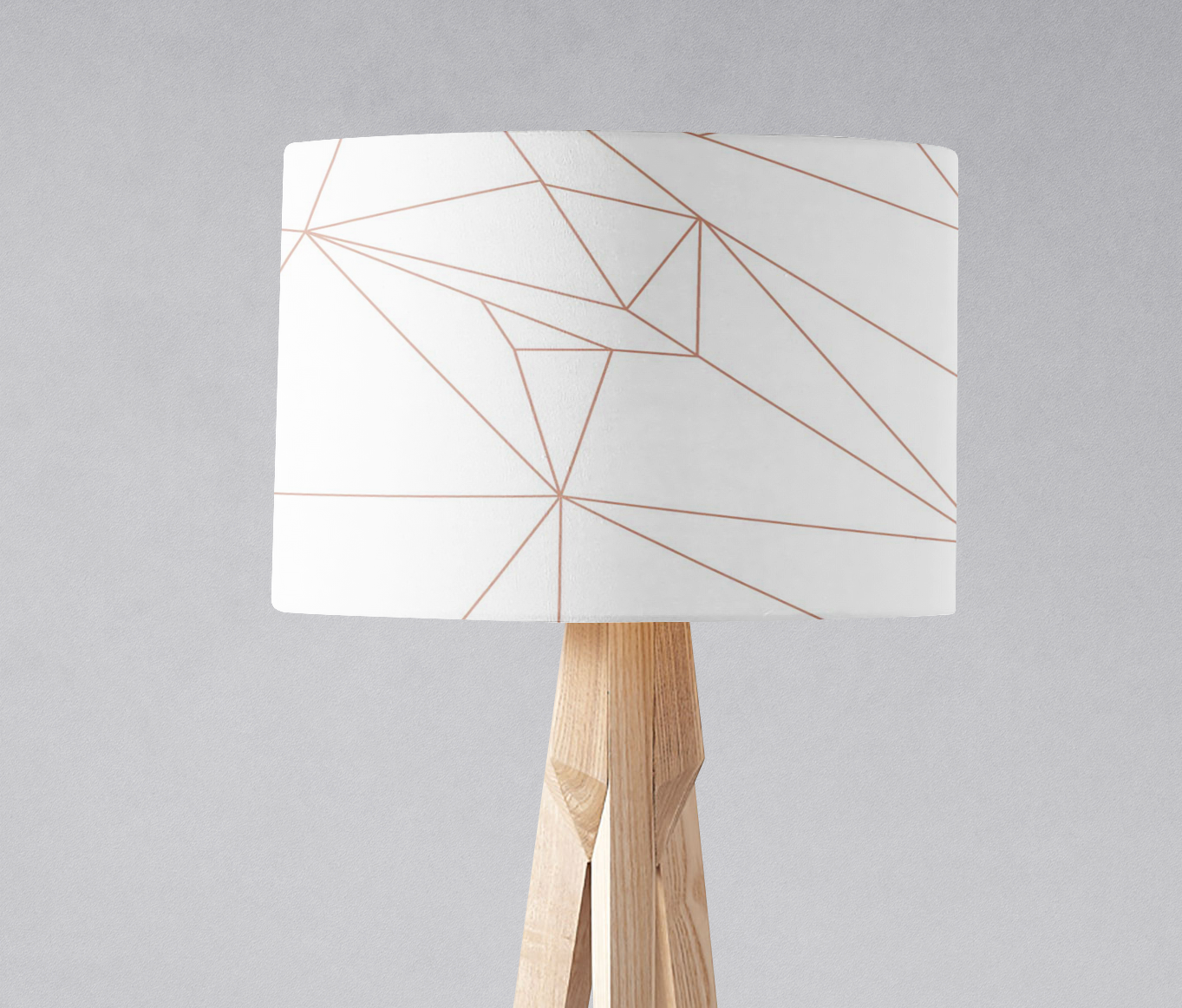 White and Rose Gold Lines Lampshade