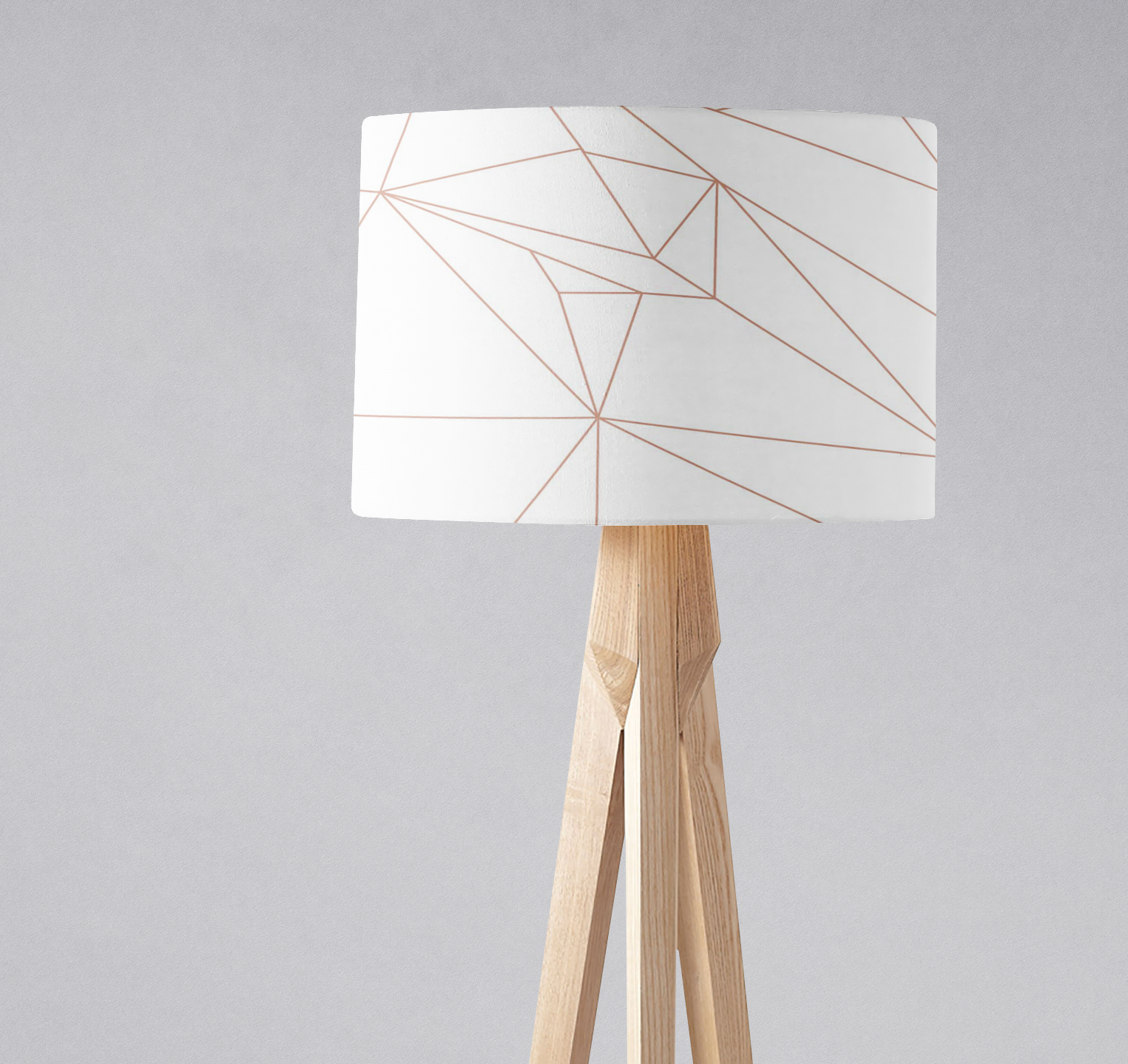 White and Rose Gold Lines Lampshade