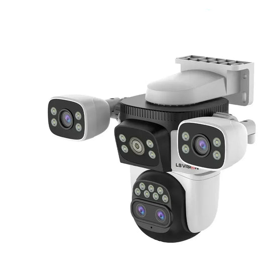 WiFi Security Camera Outdoor 10X Optical Zoom Four Lens Human Auto Tracking Waterproof