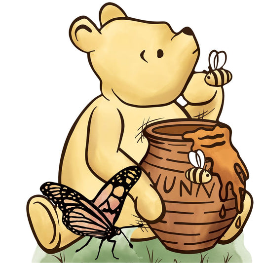 SC4893 Winnie Bear Bundle Honey Pot Cardboard Cutout Height 52cm