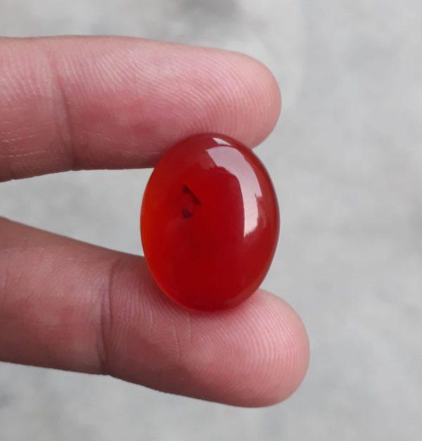 16.8ct Natural Red Carnelian Cabochon - Aqeeq Ahmar - 21x16mm