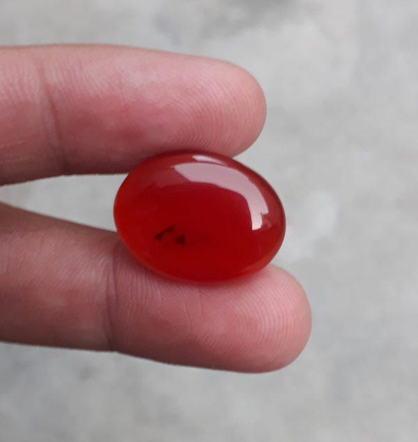 16.8ct Natural Red Carnelian Cabochon - Aqeeq Ahmar - 21x16mm