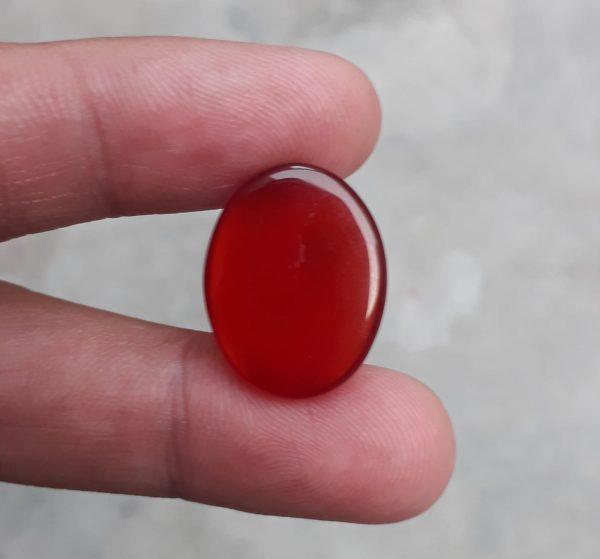 16.8ct Natural Red Carnelian Cabochon - Aqeeq Ahmar - 21x16mm