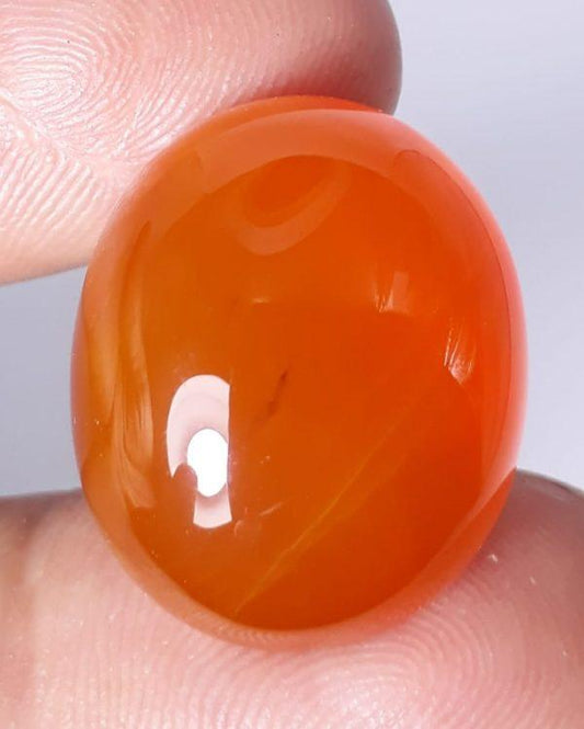 35ct-Carnelian Stone-  Natural Carnelian Gemstone- Orange carnelian-Purtagal Yamani Aqeeq- 22x18mm