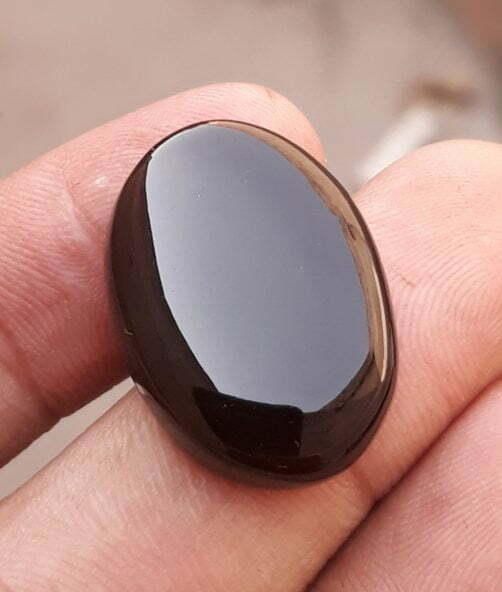 27ct Natural Carnelian Gemstone-Black carnelian-Jazamushki Yamani Aqeeq-25x18mm