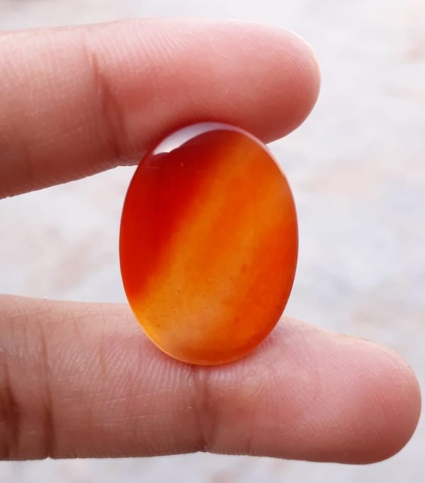 20ct Natural Orange Carnelian Gemstone - Purtagali Yamani Aqeeq- 26x19mm