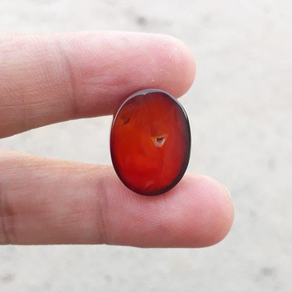 22ct Natural Brownish-Red Carnelian Cabochon - Aqeeq Ahmar -18x14mm