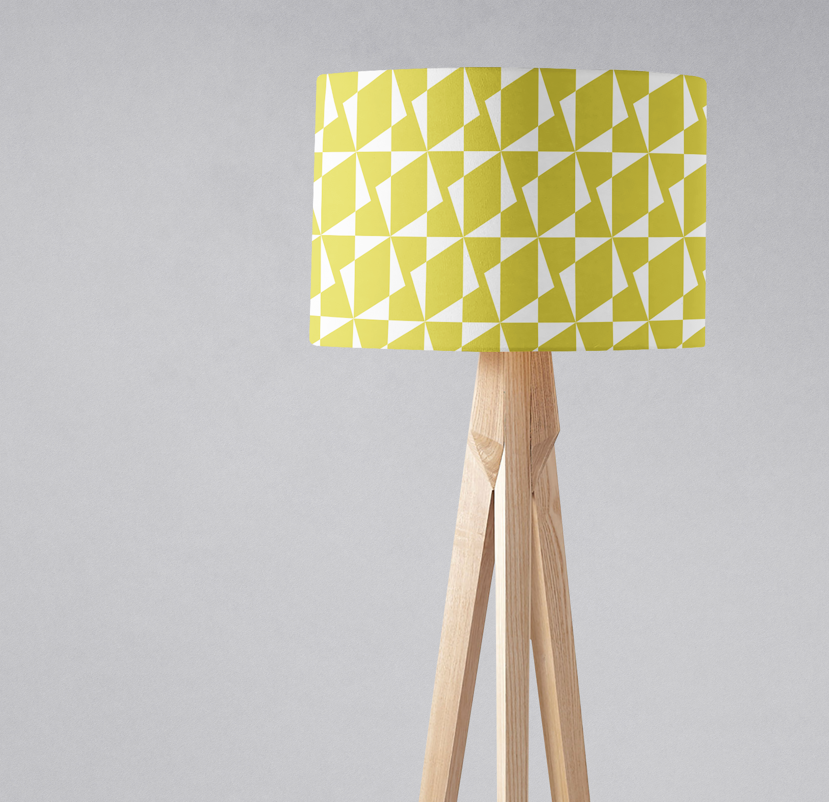 Yellow Retro Geometric Lampshade, Ceiling or Table Lamp Shade