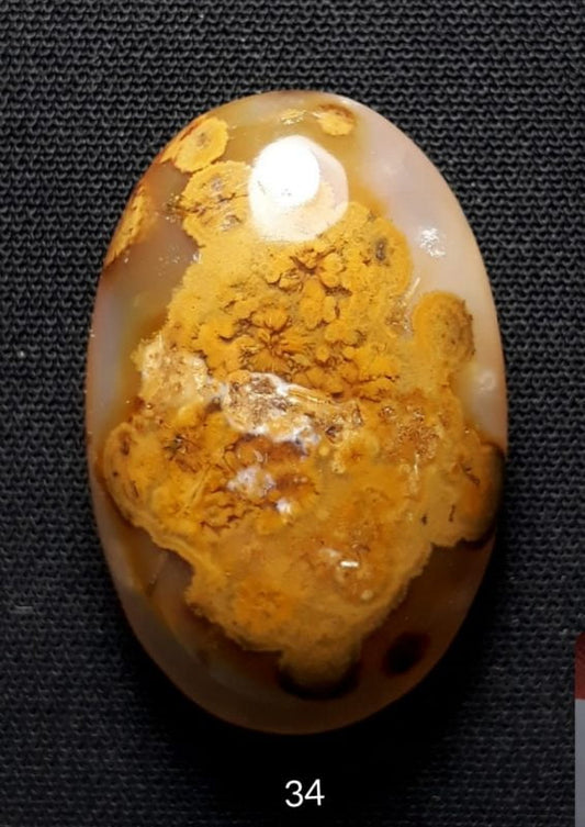 34ct Jasper - Gold Jasper Cabochon - Yellow Jasper - 28x20mm