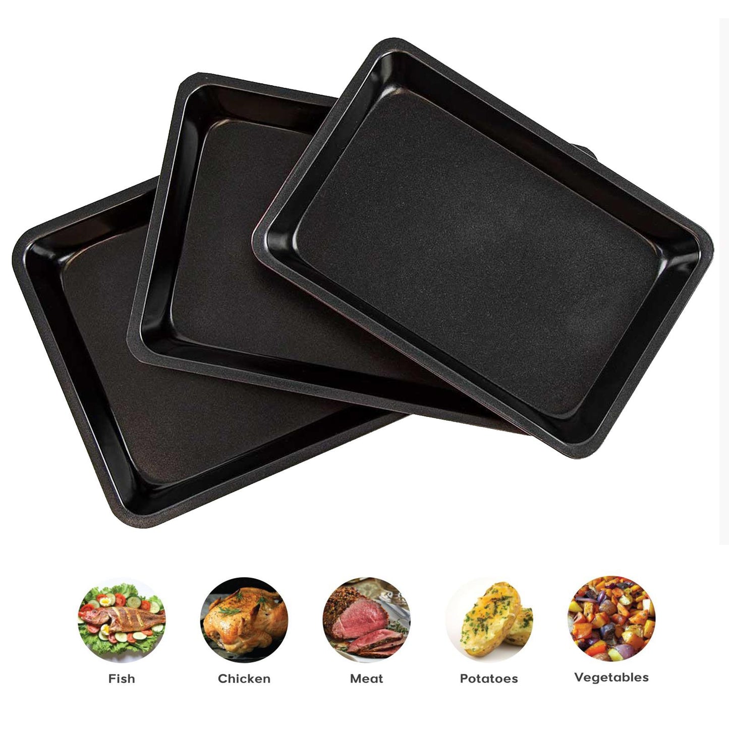 3Pc Non-Stick Baking Trays | R001 | AS-97969  | 3RB-15