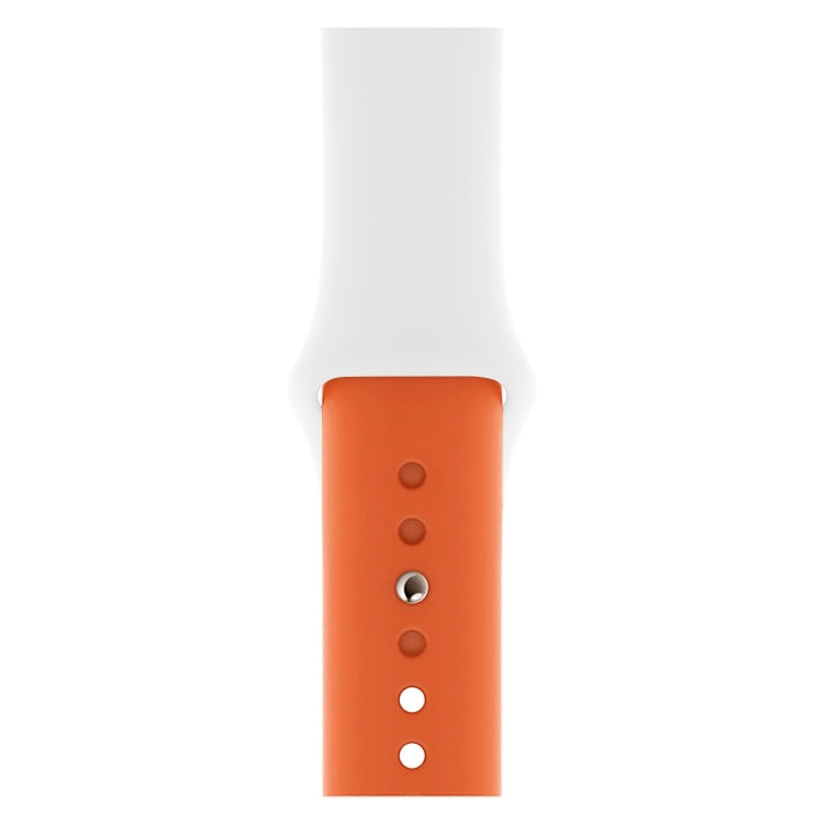 Double Colors Silicone Watch Band for Apple Watch Series 3 & 2 & 1 38mm (White+Red)