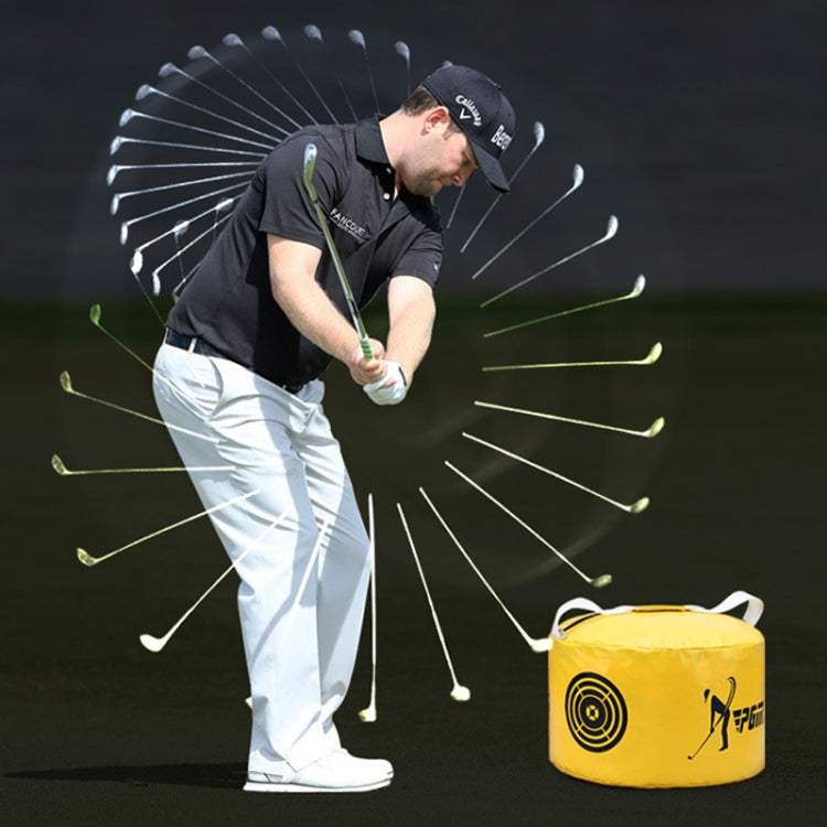 PGM Multi-Function Golf Power Impact Waterproof Practice Training Smash Hit Strike Bag Trainer Exercise Package, Size: 26 x 44cm, HL002 Black, HL002 Yellow
