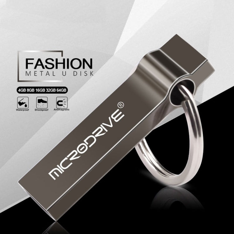 MicroDrive 8GB USB 2.0 Metal Keychain U Disk (Black)