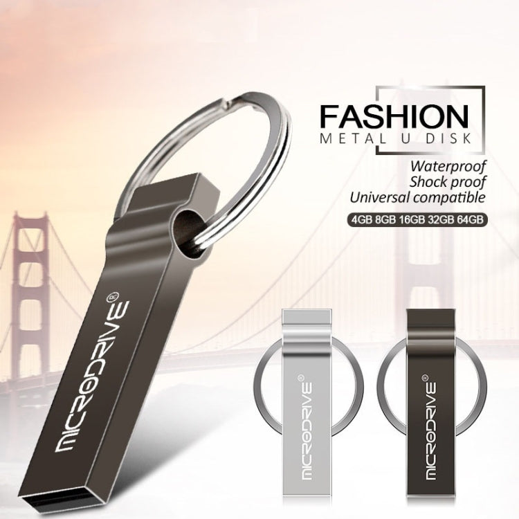MicroDrive 32GB USB 2.0 Metal Keychain U Disk (Grey)