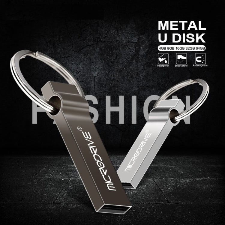 MicroDrive 64GB USB 2.0 Metal Keychain U Disk (Grey)