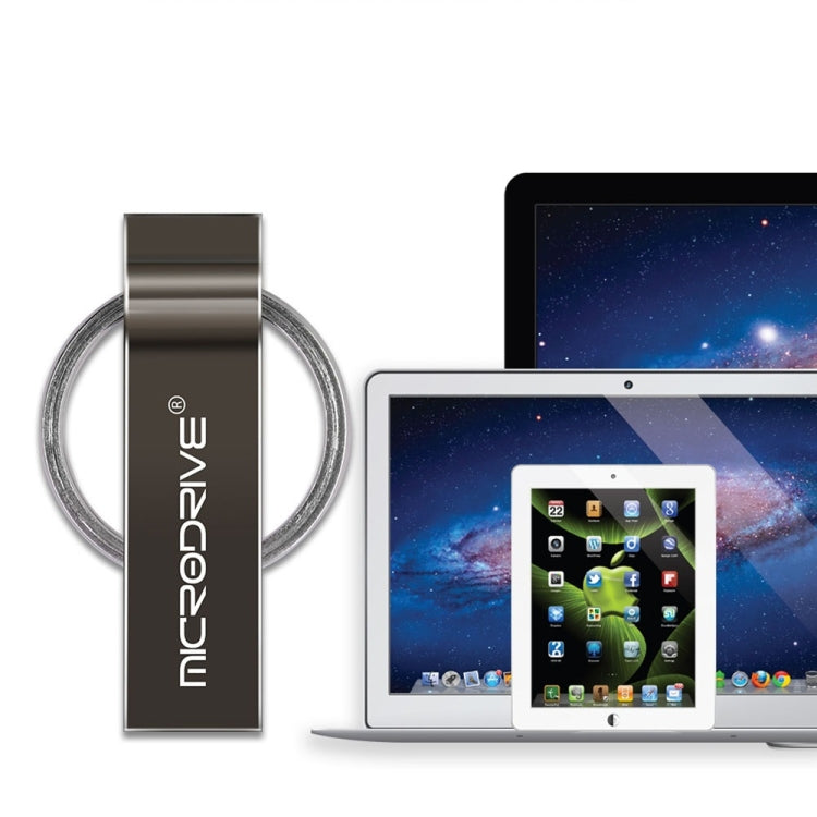 MicroDrive 64GB USB 2.0 Metal Keychain U Disk (Grey)