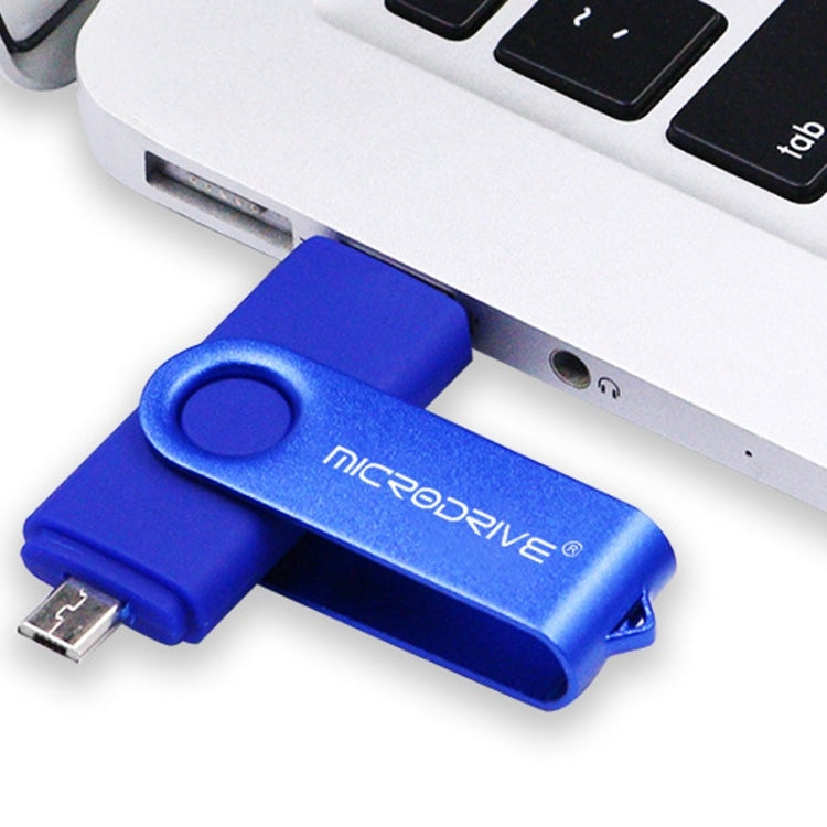 MicroDrive 32GB USB 2.0 Mobile Computer Dual-use Rotating OTG Metal U Disk (Red)