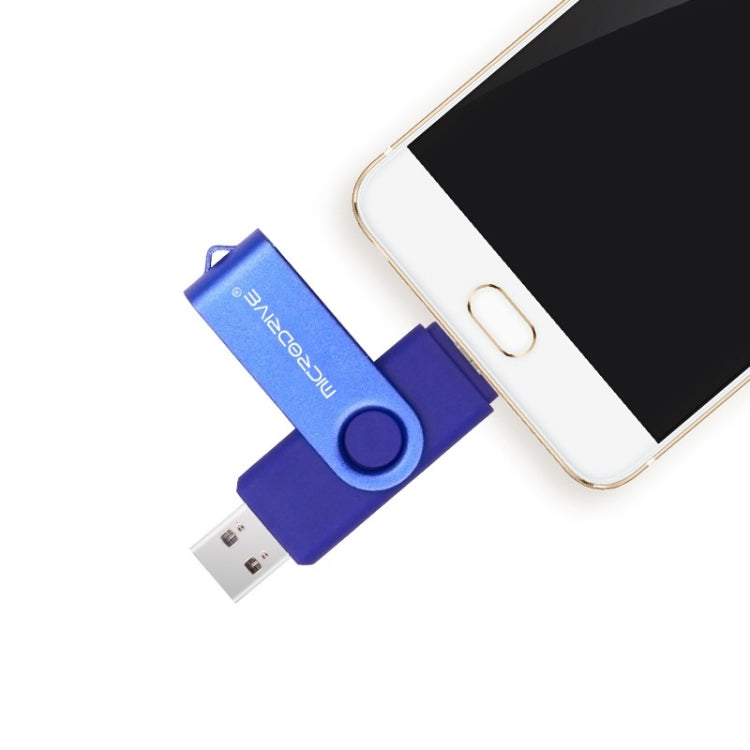 MicroDrive 32GB USB 2.0 Mobile Computer Dual-use Rotating OTG Metal U Disk (Yellow)
