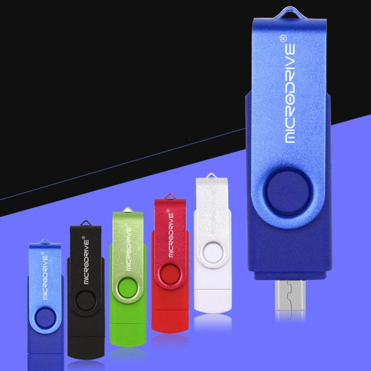 MicroDrive 32GB USB 2.0 Mobile Computer Dual-use Rotating OTG Metal U Disk (Yellow)