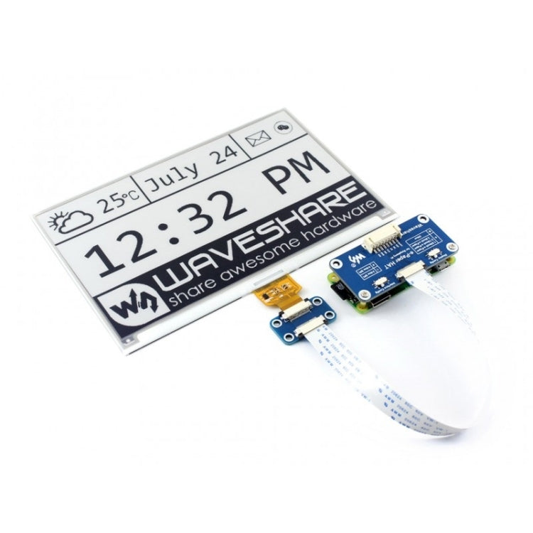 Waveshare 7.5 inch  800x400 Pixel E-Ink Display HAT for Raspberry Pi, 13504