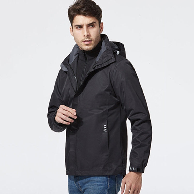 Mens Detachable Two Piece Warm, Waterproof And Breathable Couples Stormsuit (Color:Gentleman Grey Size:XXXXL), XXXL, XXXXL