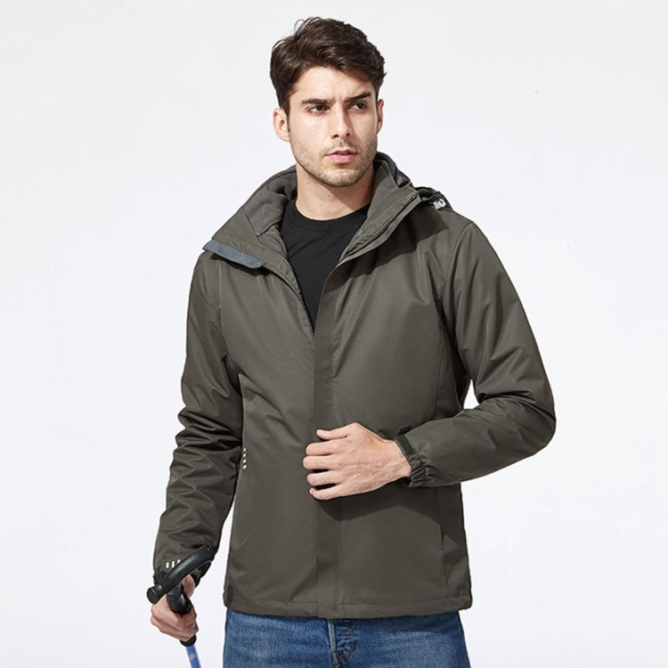 Mens Detachable Two Piece Warm, Waterproof And Breathable Couples Stormsuit (Color:Gentleman Grey Size:XXXXL), M, L, XL, XXL