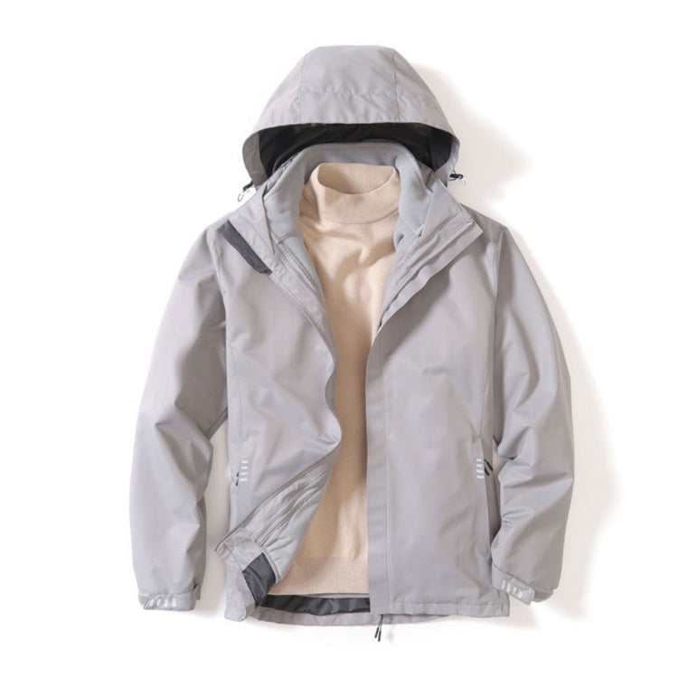 Mens Detachable Two Piece Warm, Waterproof And Breathable Couples Stormsuit (Color:Gentleman Grey Size:XXXXL), XXXL, XXXXL